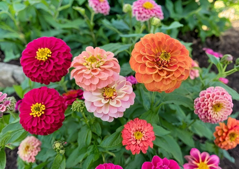 Zinnia summer plant in garden