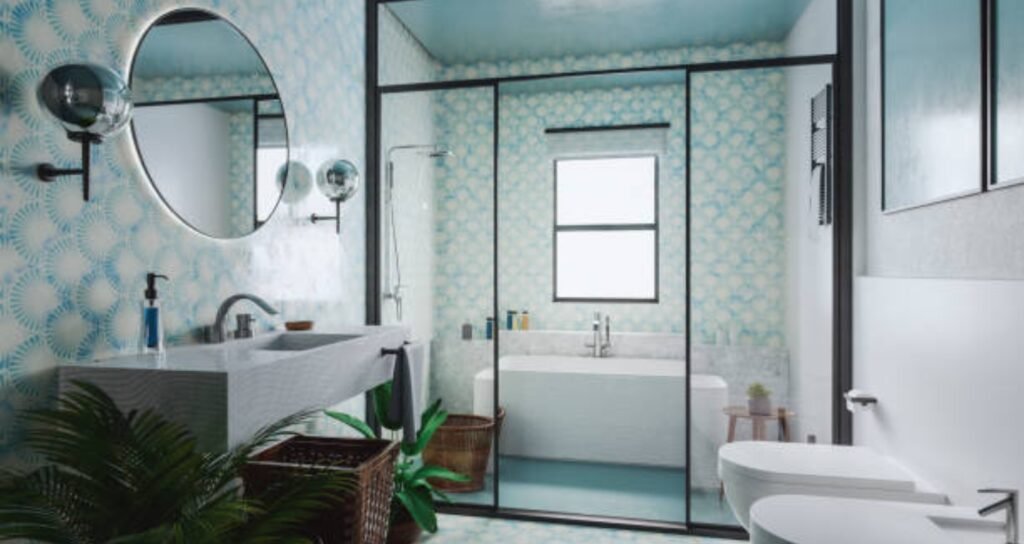 bathroom with storage solution
