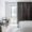 black curtain half open in bedroom