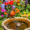 resin bird bath in garden