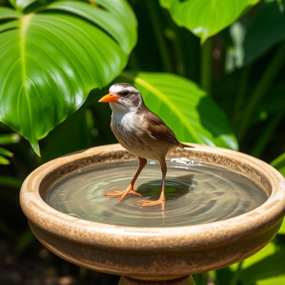 bird baths in garden