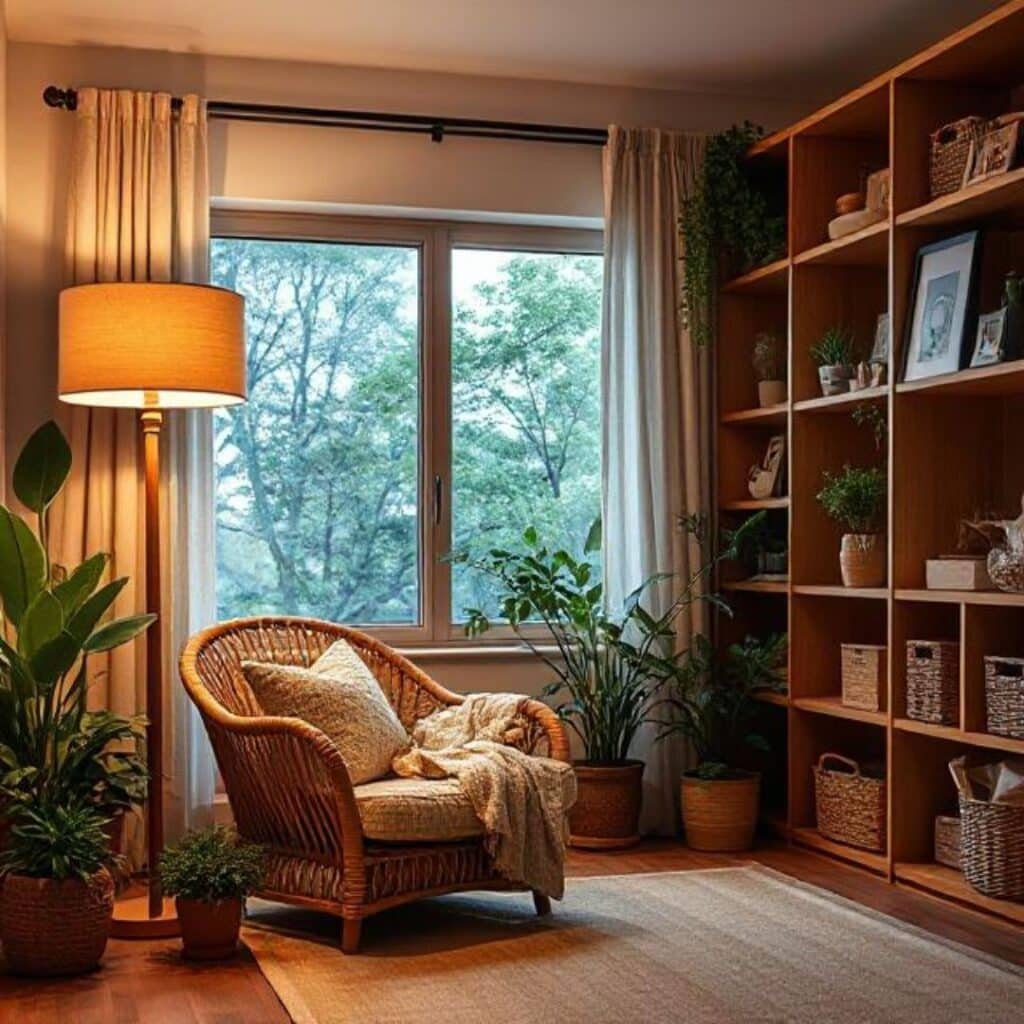 cozy lamp light in tiny spaces