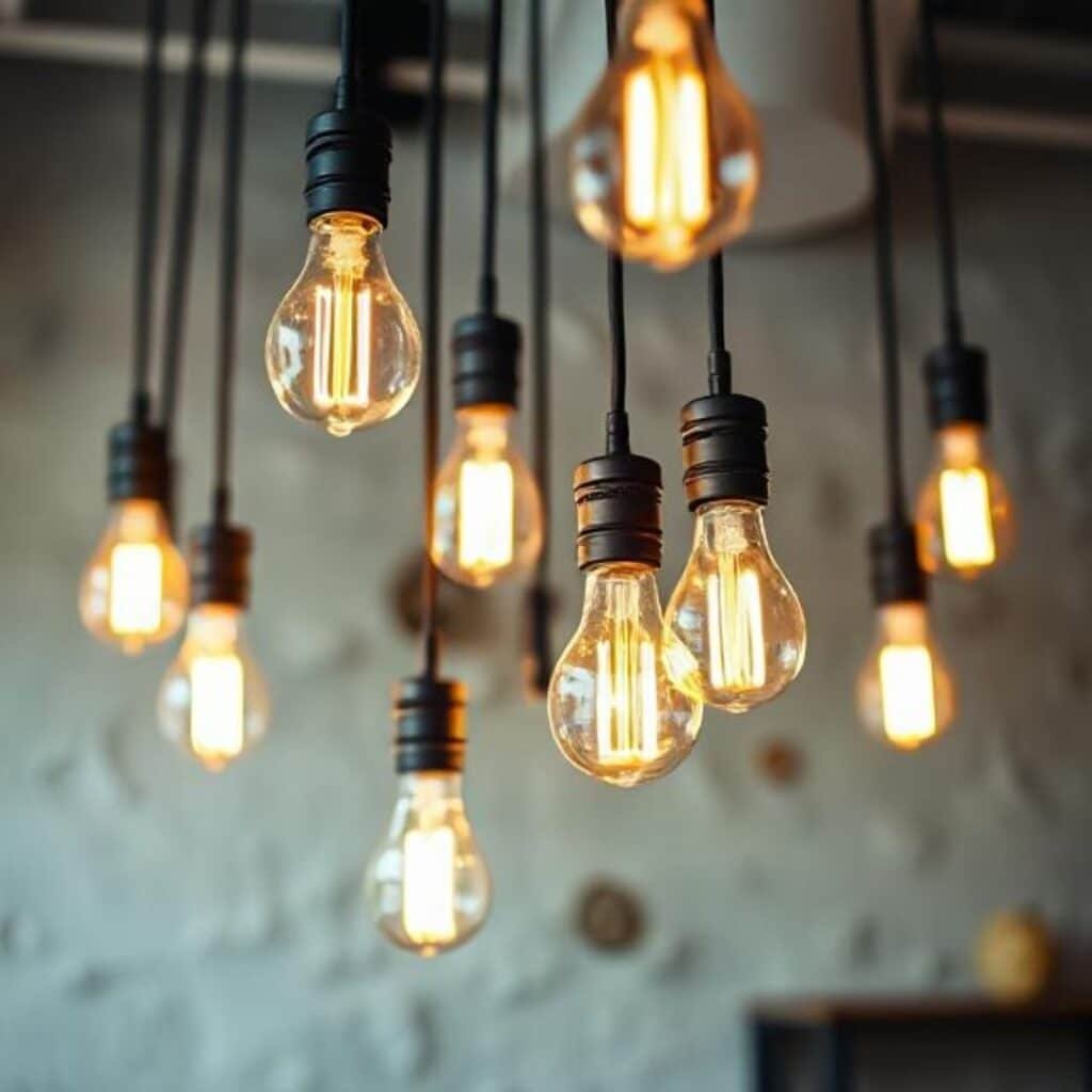 string lamps in room