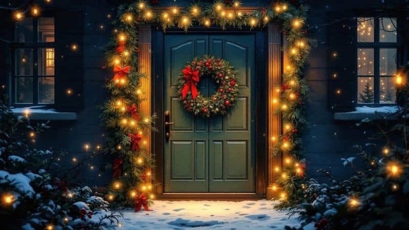 Simple seasonal front door decor