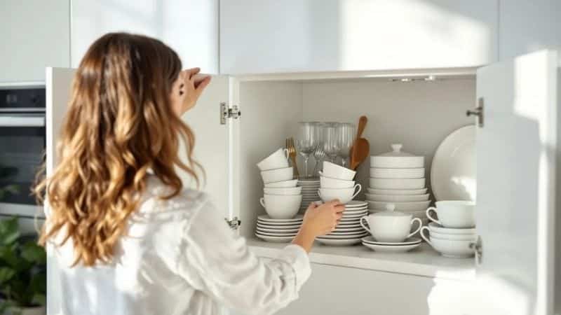 cleaning out kitchen cabinets