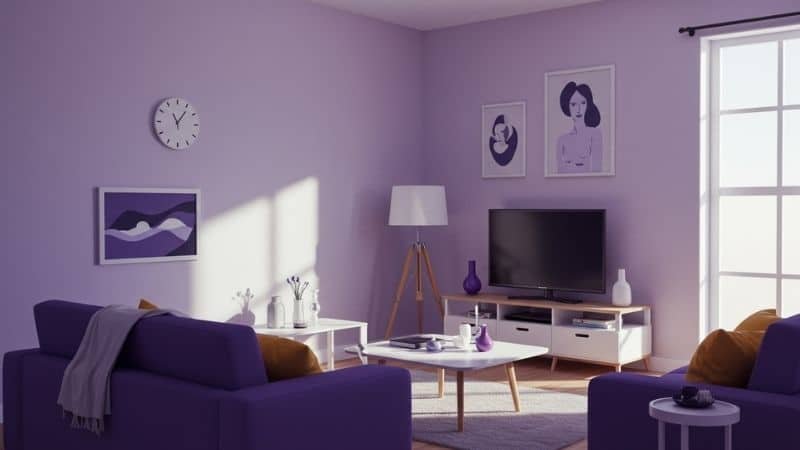TV placed on side wall