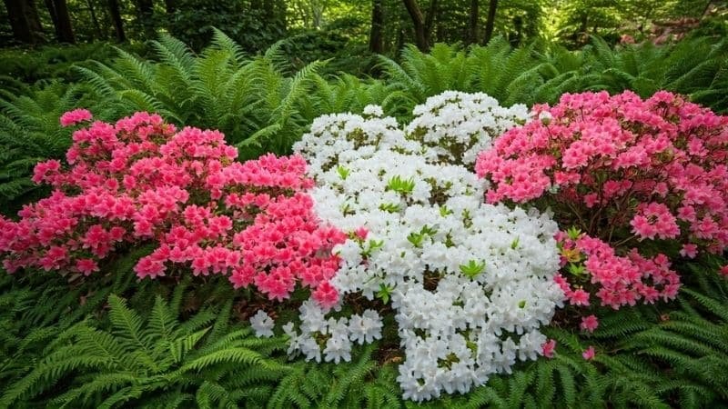 azalea shrubs blooming in spring