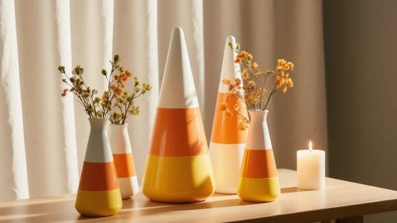 DIY candy corn vases