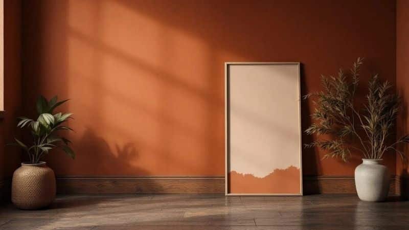 rusty orange paint colors making room look dated