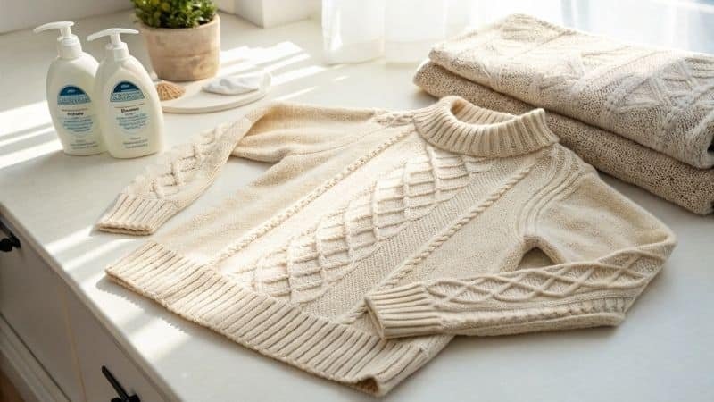 wool sweaters laying flat