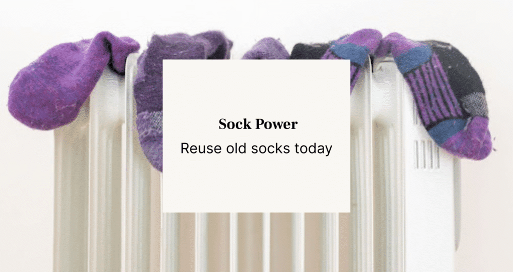 old socks hanging on wall