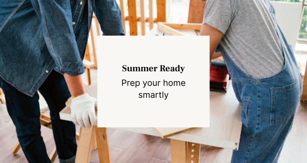 Two men standing beside a table discussing diy home projects and planning their next task