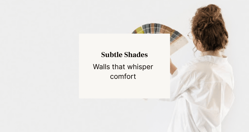 girl matching paint chart wth wall