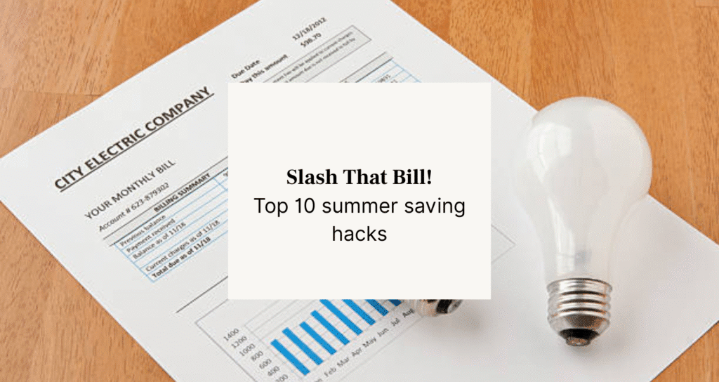 electricity bill with energy saver bulbs in summer