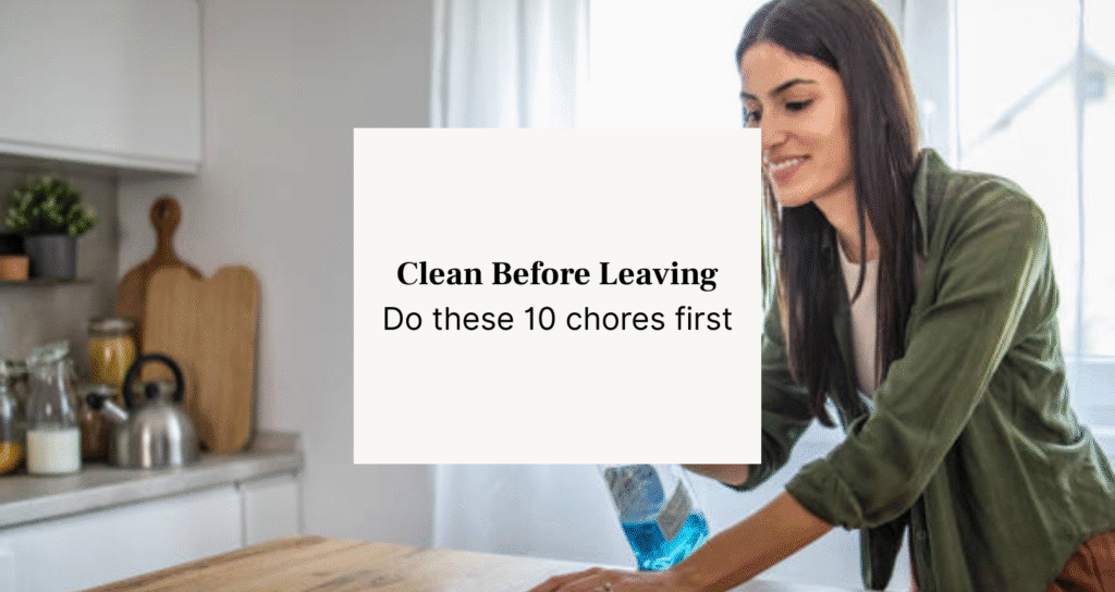 girl cleaning kitchen island top