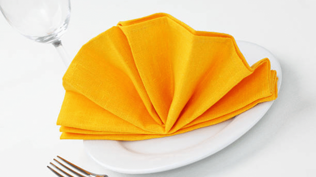 cloth napkins fold in fan fold method