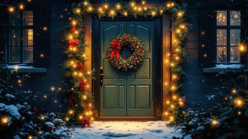 Simple seasonal front door decor