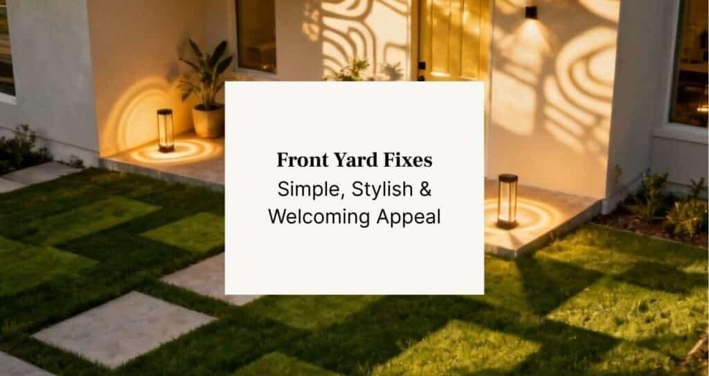 Modern home exterior with neat lawn