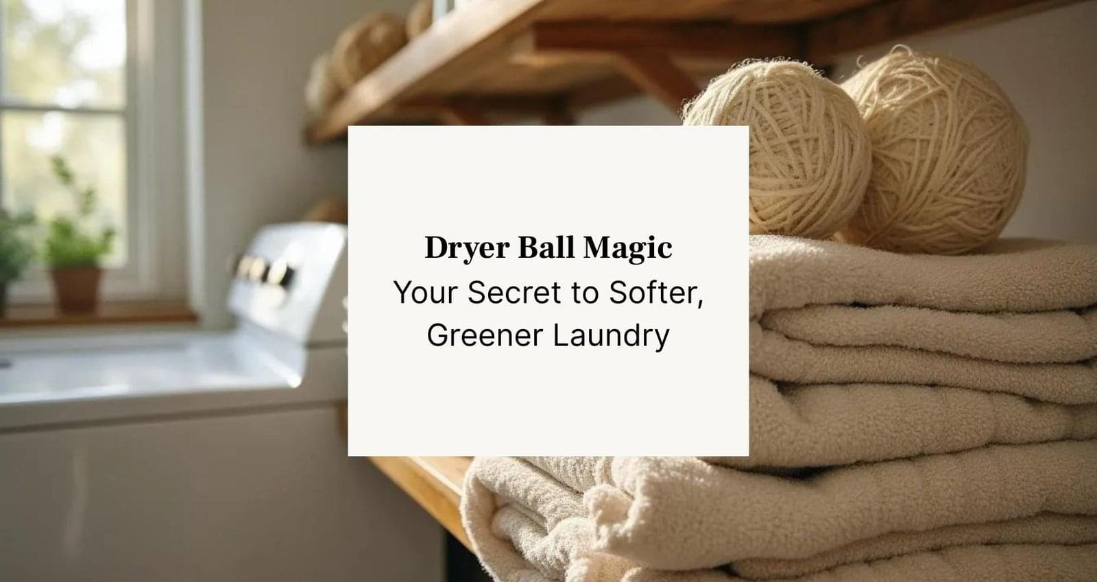 laundry room with neatly folded towels, and dryer balls on a shelf