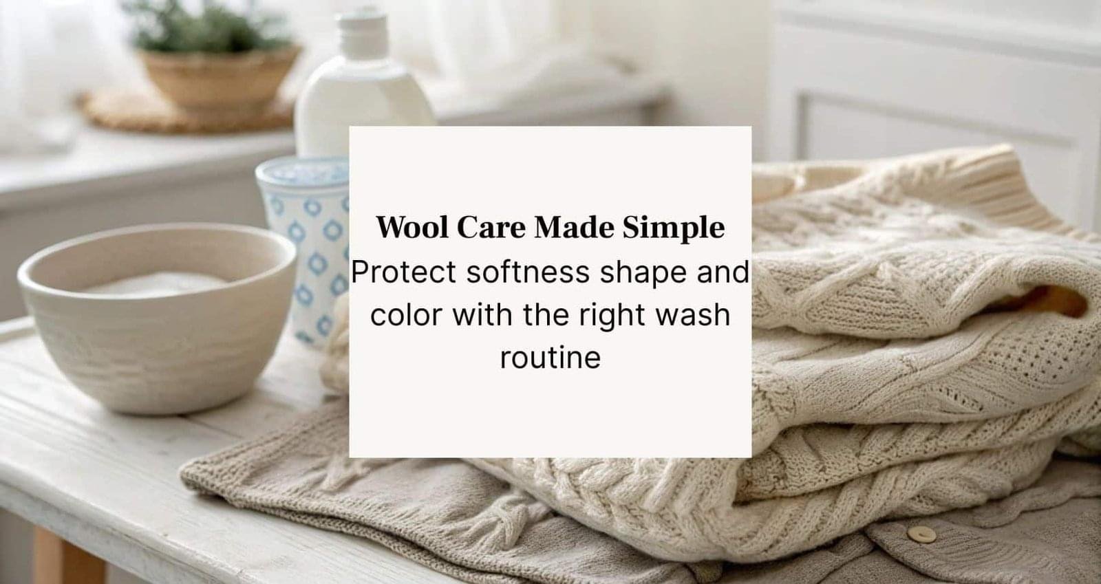 bowl of cold water and a detergent bottle nearby sweater